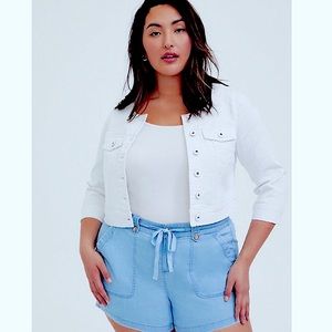 TORRID PS COLLARLESS DENIM JACKET